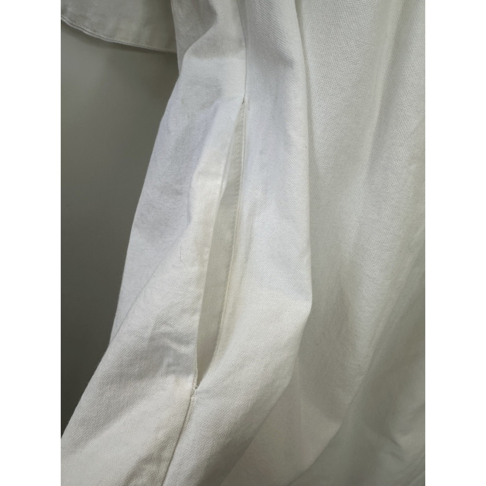 Pomander Place Tuckernuck Finley White Flutter Sleeve Dress Cotton Pockets Large - Picture 10 of 13